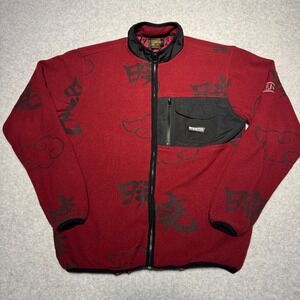 Primitive Naruto Shippuden Akatsuki Fleece Jacket Mens Medium Red Full Zip Cloud